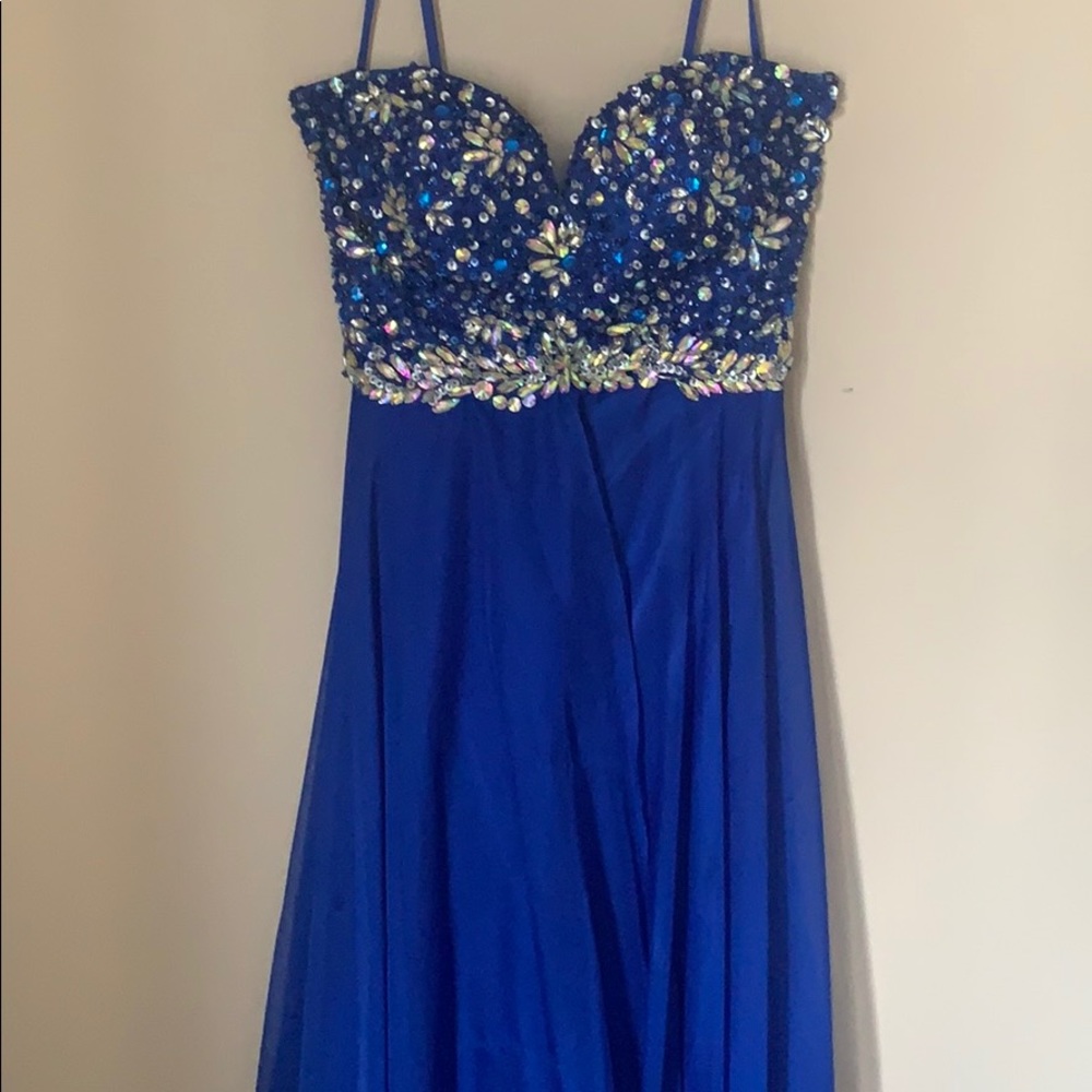 Gorgeous royal blue long prom dress